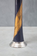 Alma Blue And Gold Candle Holder