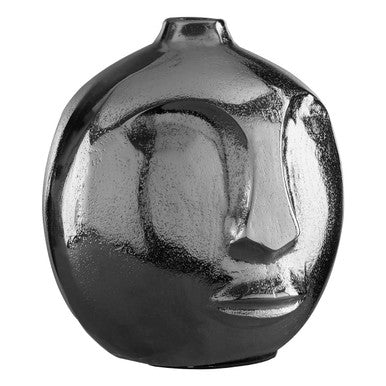 Viso Small Silver Face Round Vase