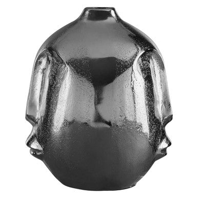 Viso Small Silver Face Round Vase