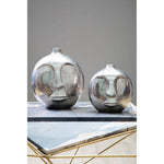 Viso Small Silver Face Round Vase