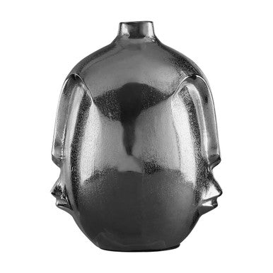 Viso Large Silver Face Round Vase