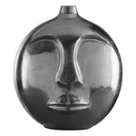 Viso Large Silver Face Round Vase