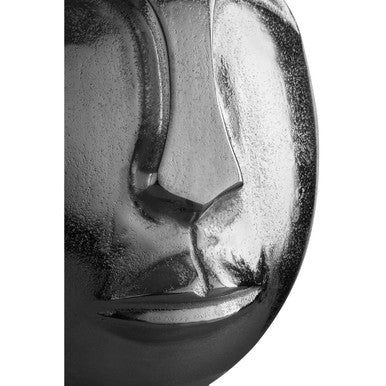 Viso Large Silver Face Round Vase