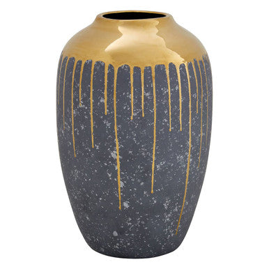 Cyrus Grey and Gold Small Vase