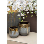 Cyrus Grey and Gold Small Vase