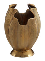 Estrella Small Gold Finish Fluted Vase