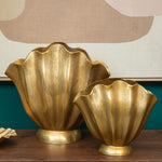 Estrella Large Gold Finish Fluted Vase