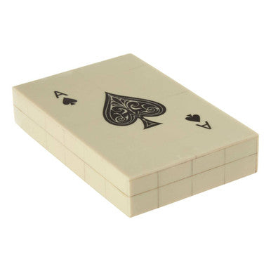 Churchill Games Cream Two Section Card Box with Playing Cards