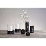 Akola Black and Gold Large Hurricane Candle Holder