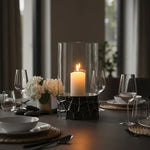 Akola Black and Gold Large Hurricane Candle Holder