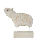 Vena Whitewash Mango Wood Elephant Sculpture