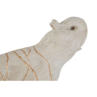 Vena Whitewash Mango Wood Elephant Sculpture