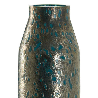 Caris Blue Speckled Glass Large Vase
