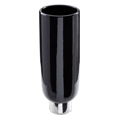 Callie Black and Silver Small Pedestal Vase