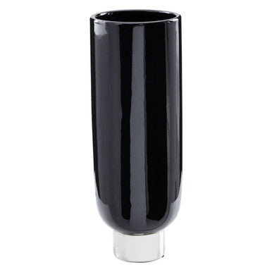 Callie Black and Silver Small Pedestal Vase