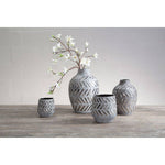 Helaine Grey and Silver Large Vase