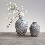 Helaine Grey and Silver Large Vase