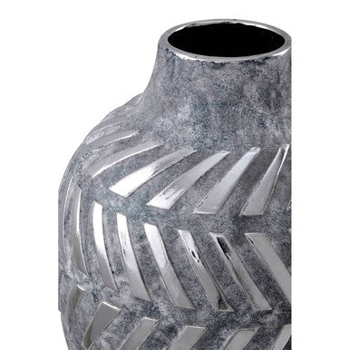 Helaine Grey and Silver Large Vase