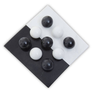 Flos Black And White Tic Tac Toe Marble Game