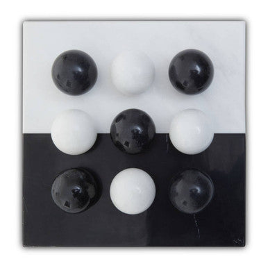 Flos Black And White Tic Tac Toe Marble Game