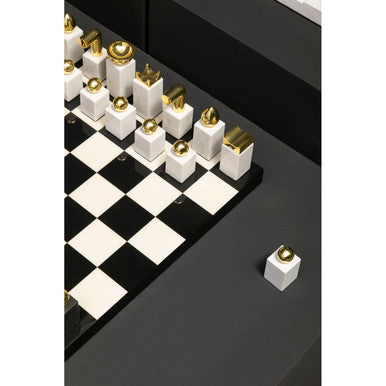 Flos Marble And Wood Chess Set