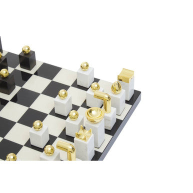 Flos Marble And Wood Chess Set