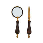 Churchill Brown Mango Wood Magnifying Glass and Letter Opener