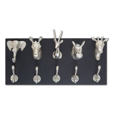 Safari Animal 5 Hook Wall Hanger