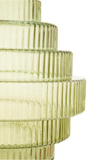 Benka Large Green Ribbed Glass Vase