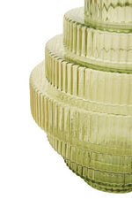 Benka Large Green Ribbed Glass Vase