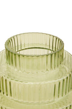 Benka Large Green Ribbed Glass Vase