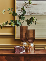 Esma Large Amber and Brown Glass Vase