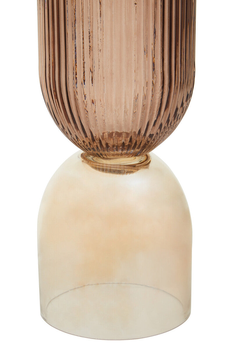 Esma Large Amber and Brown Glass Vase