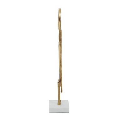 Simbolo Gold Metal Sculpture On Marble Base
