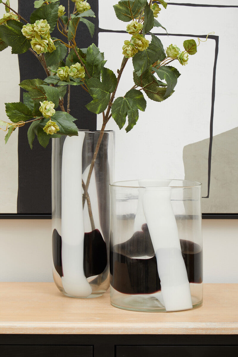 Hania Small Glass Vase with Abstract Pattern