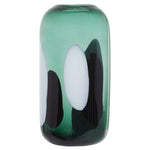 Hania Small Green Glass Vase with Abstract Pattern