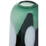 Hania Small Green Glass Vase with Abstract Pattern