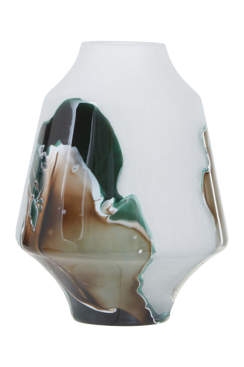 Hakan Glass Vase with Marbled Design