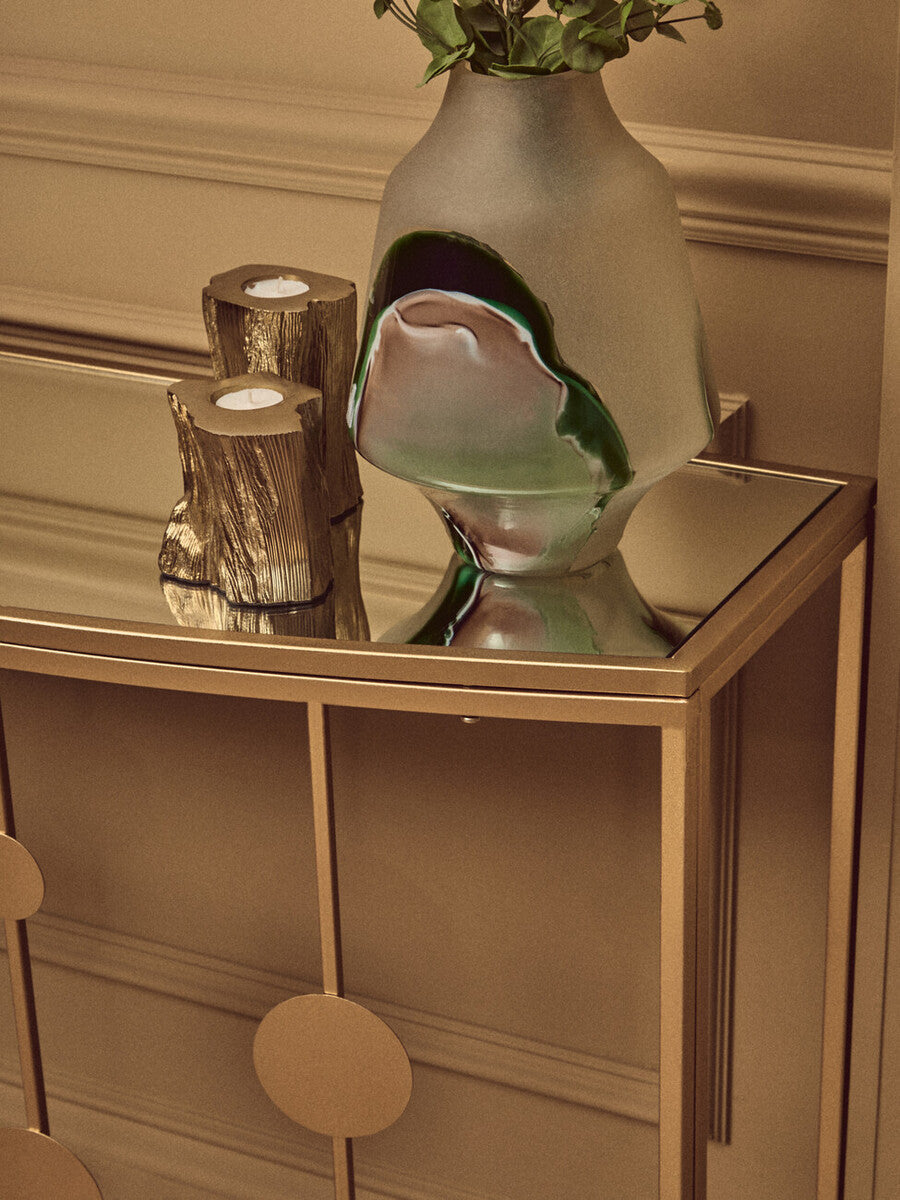 Hakan Glass Vase with Marbled Design