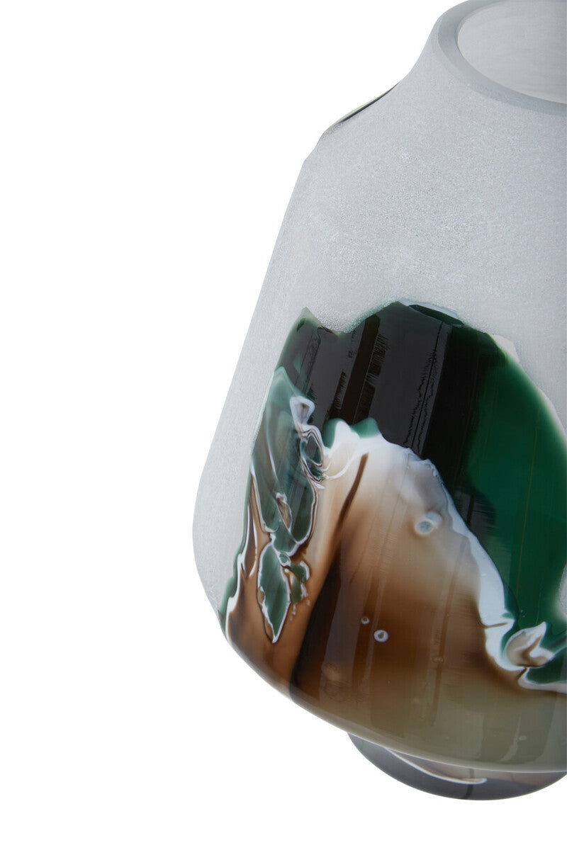 Hakan Glass Vase with Marbled Design