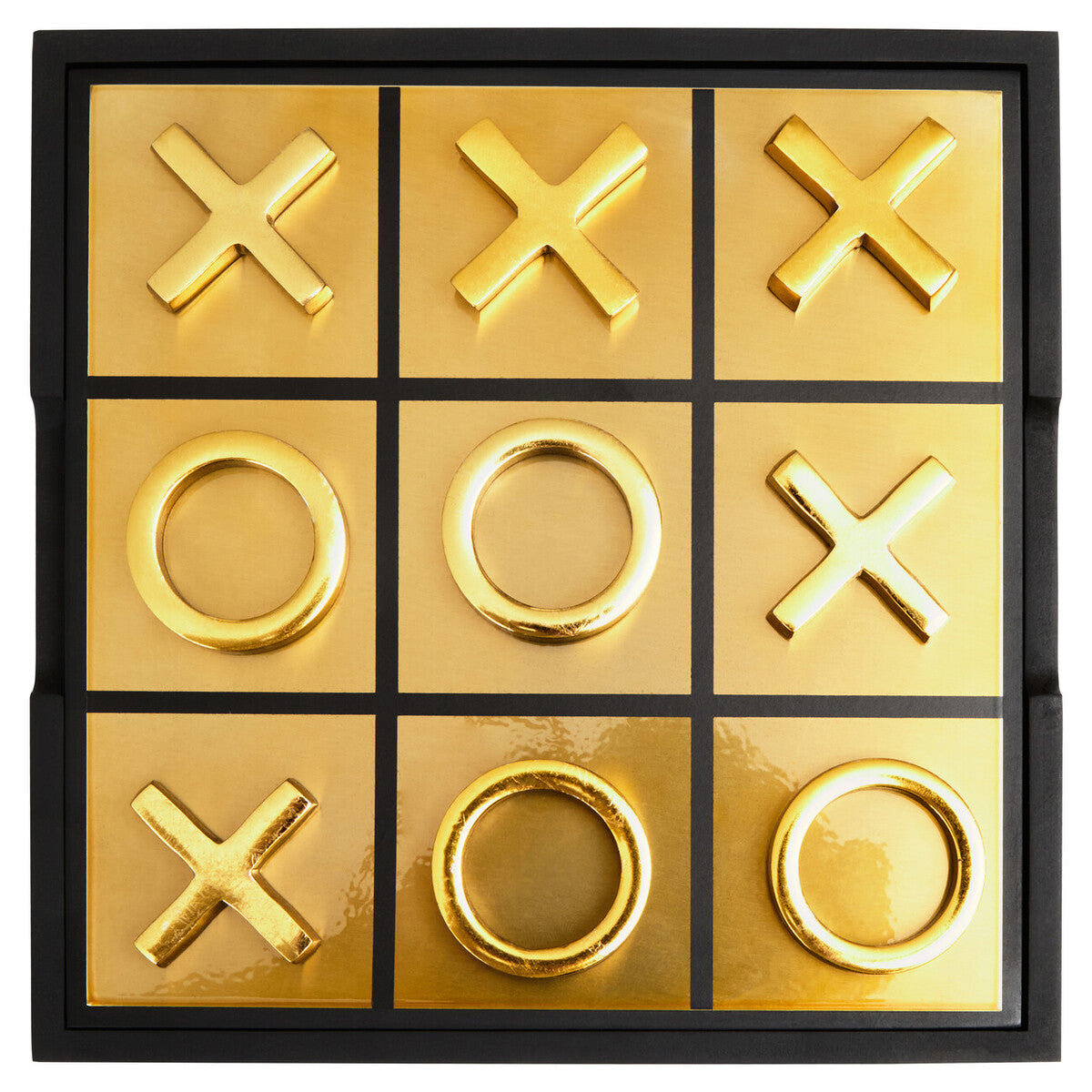 Churchill Games Black And Gold Aluminium Noughts and Crosses