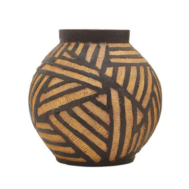 Darnell Round Natural And Black Vase
