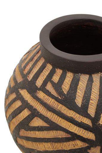 Darnell Round Natural And Black Vase