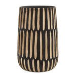 Arlo Large Natural And Black Wooden Vase