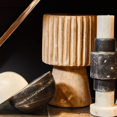 Arlo Engraved Wooden Vase