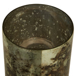 Gaia Medium Glass Vase in Metallic Antique Finish