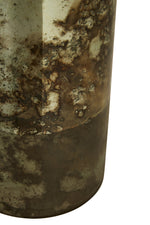 Gaia Medium Glass Vase in Metallic Antique Finish