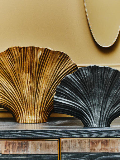 Danna Large Gold Finish Ginkgo Vase