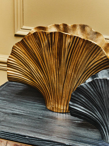 Danna Large Gold Finish Ginkgo Vase