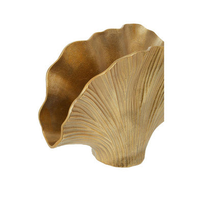 Danna Large Gold Finish Ginkgo Vase